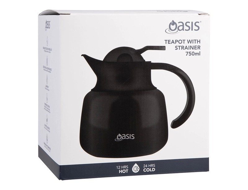 Oasis 750ml Stainless Steel Insulated Teapot with Strainer