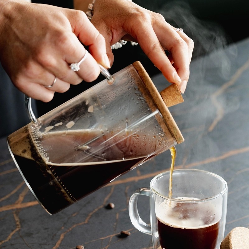 Keepsake Onsen Cork Lid Borosilicate Glass Coffee Plunger