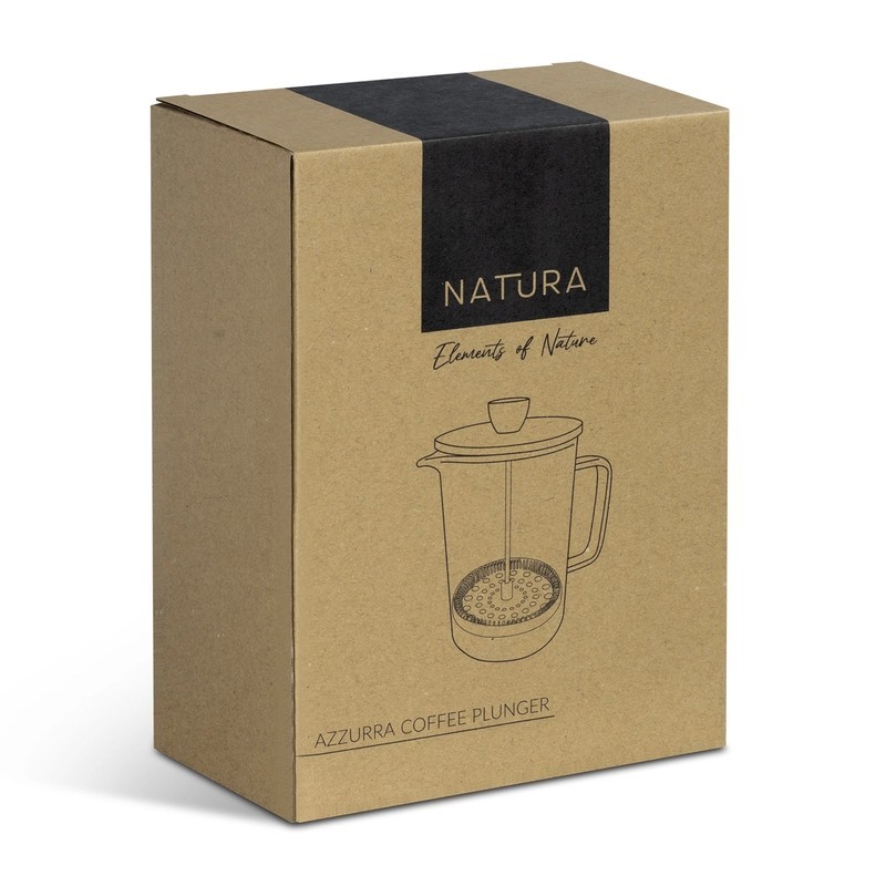 NATURA Azzurra Bamboo Lid Borosilicate Coffee Plunger
