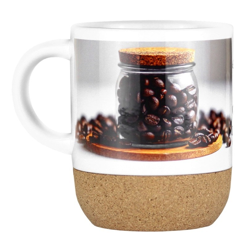Billie Sublimation 300ml Coffee Mug with Cork Details