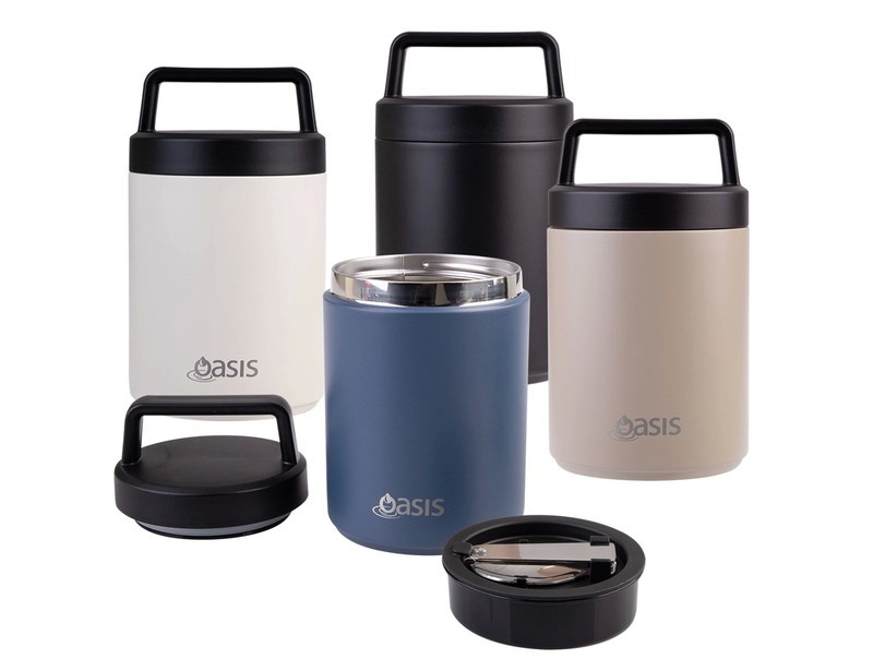 Oasis 480ml Stainless Steel Vacuum Food Flask with Spoon