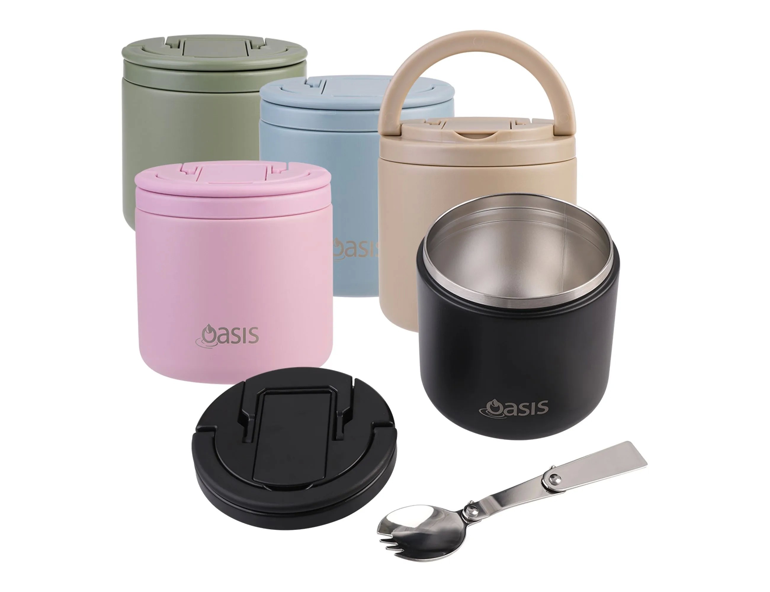 Oasis 500ml Stainless Steel Vacuum Food Flask with Spork