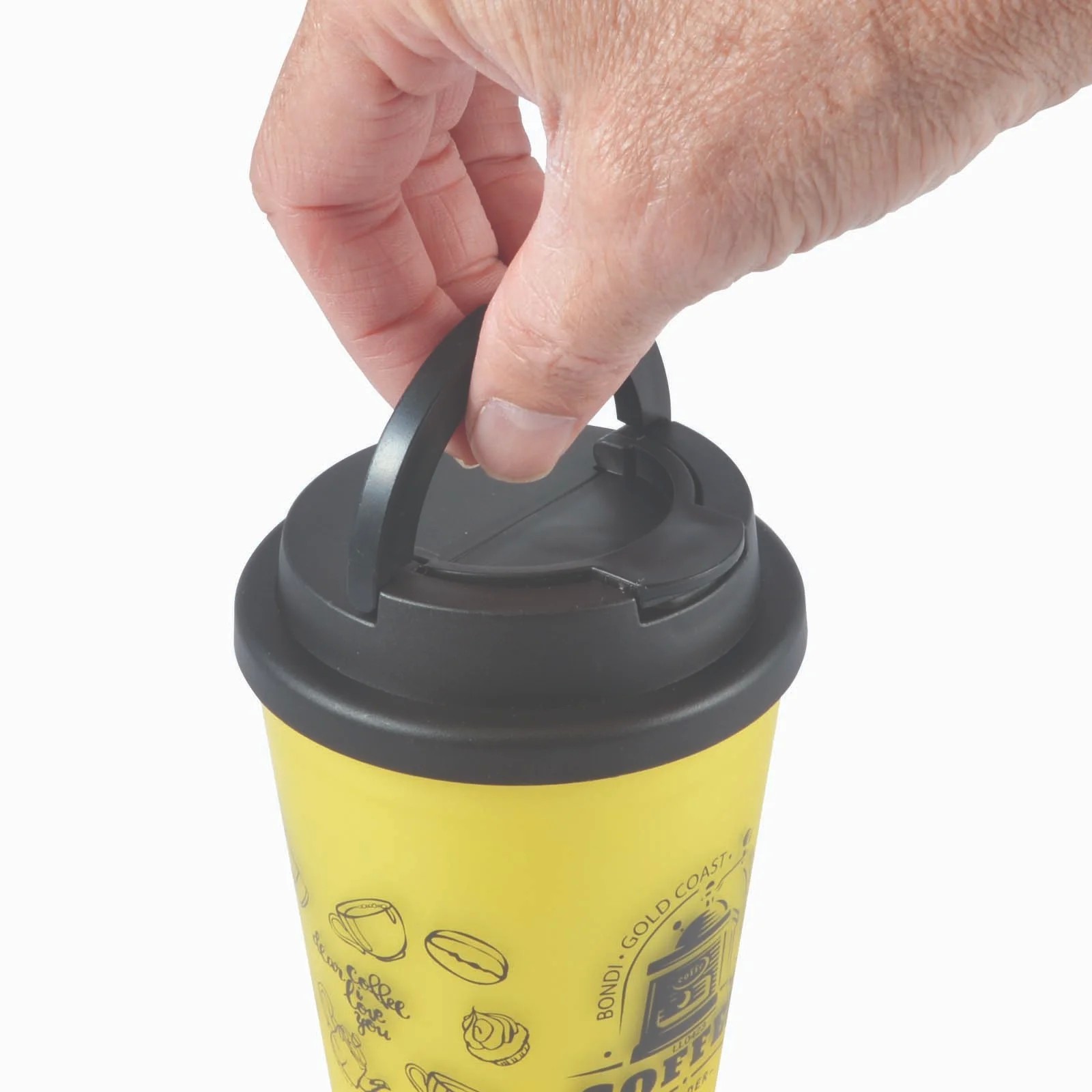 Aroma 350ml Handle Lid Coffee Cup