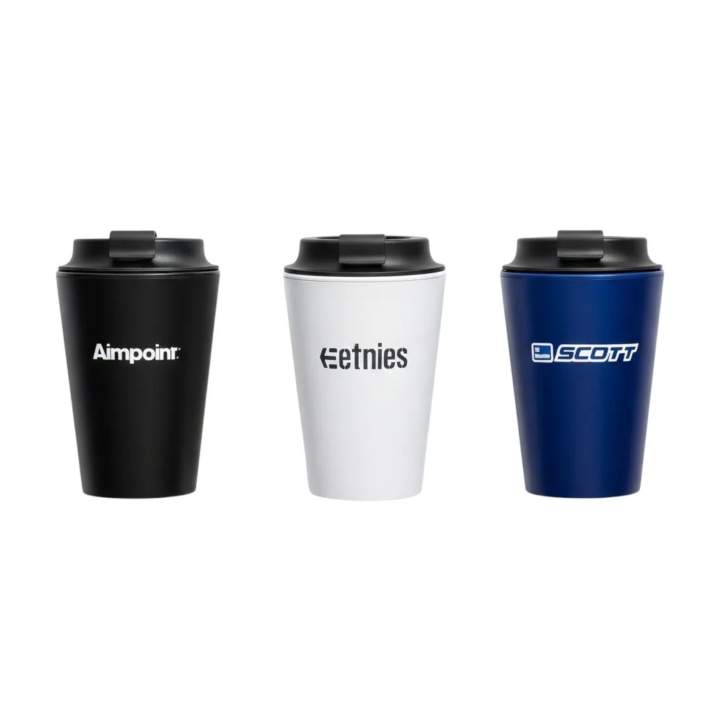 Pacino 350ml Flip Lid Recycled PP Double Wall Coffee Cup