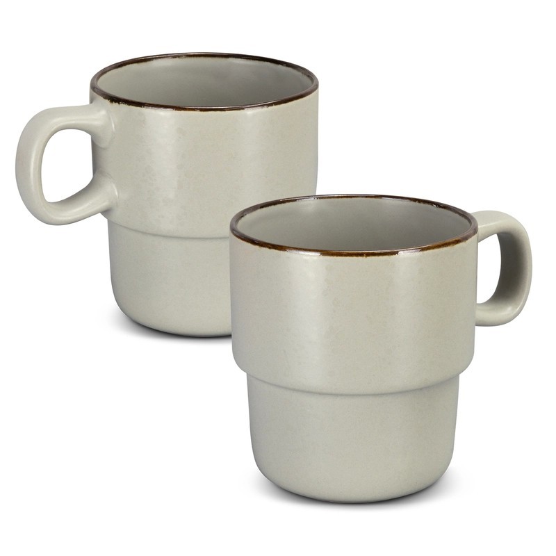 Keepsake 2 Piece Ceramic Stackable Coffee Cup Set