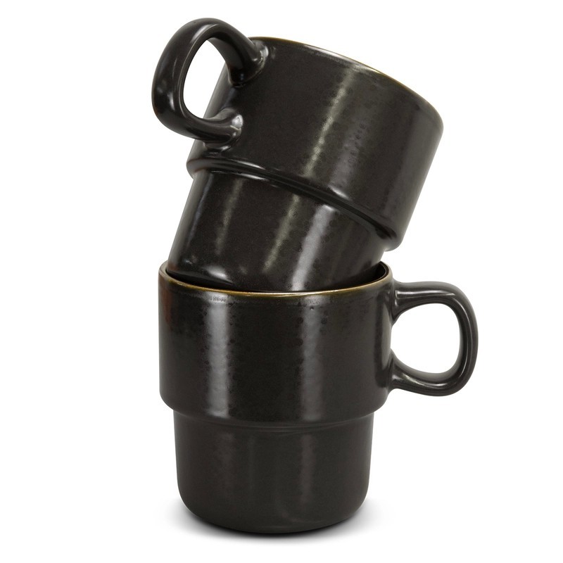 Keepsake 2 Piece Ceramic Stackable Coffee Cup Set