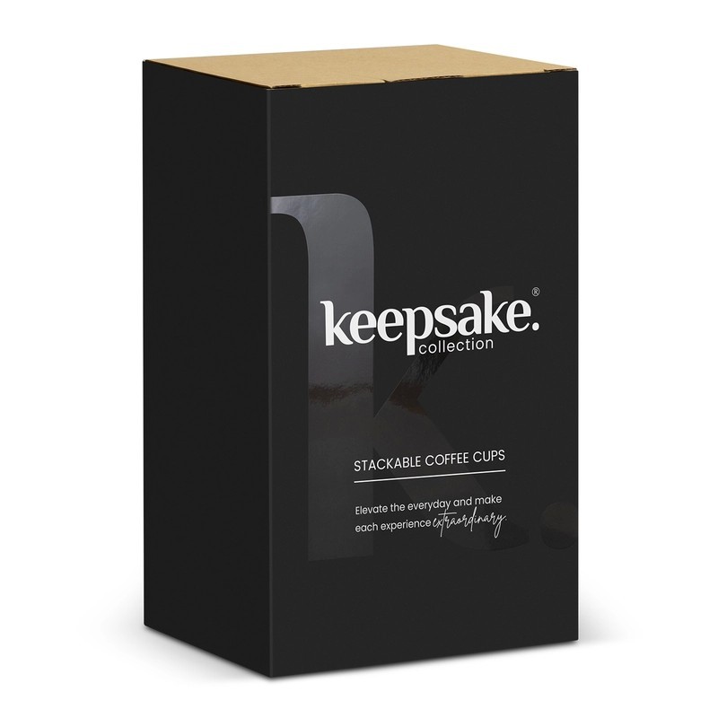 Keepsake 2 Piece Ceramic Stackable Coffee Cup Set