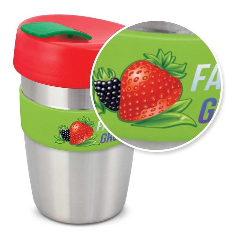 Express Elite 350ml Stainless Steel Coffee Cup with Silicone Band