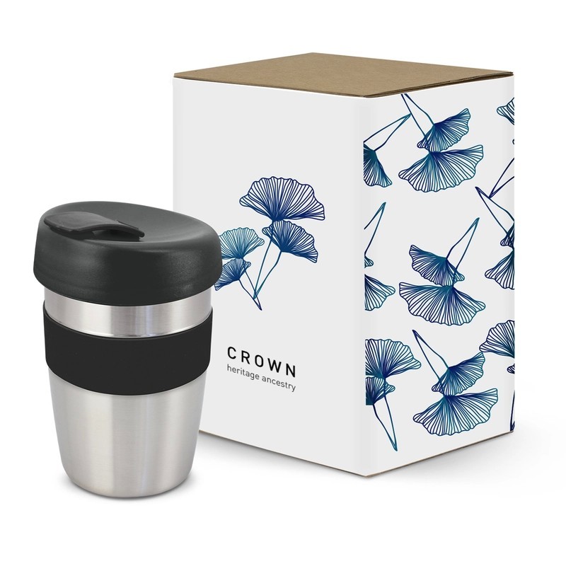 Express Elite 350ml Stainless Steel Coffee Cup with Silicone Band