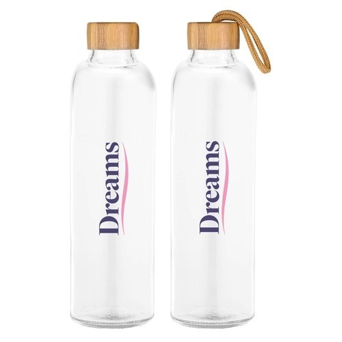 Honya 550ml Bamboo Lid Glass Drink Bottle