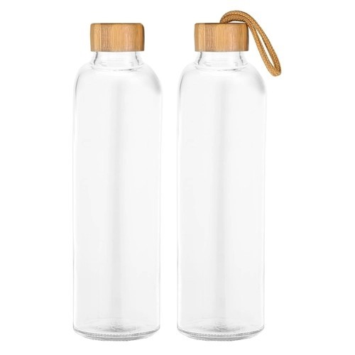 Honya 550ml Bamboo Lid Glass Drink Bottle