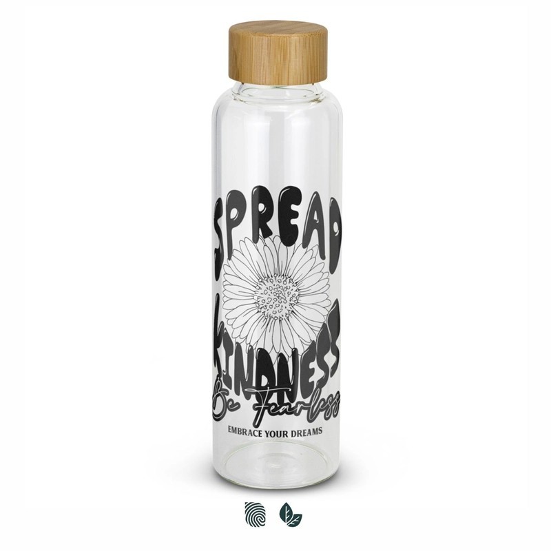 Eden 600ml Bamboo Lid Glass Bottle