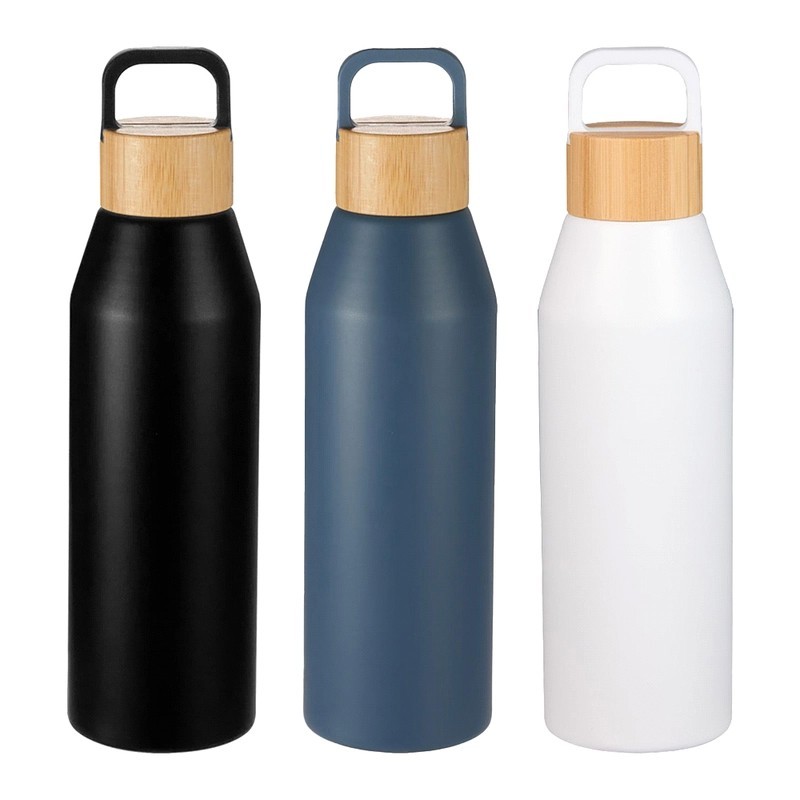 Aspen Recycled 1L Aluminium Drink Bottle with Bamboo Lid 1L