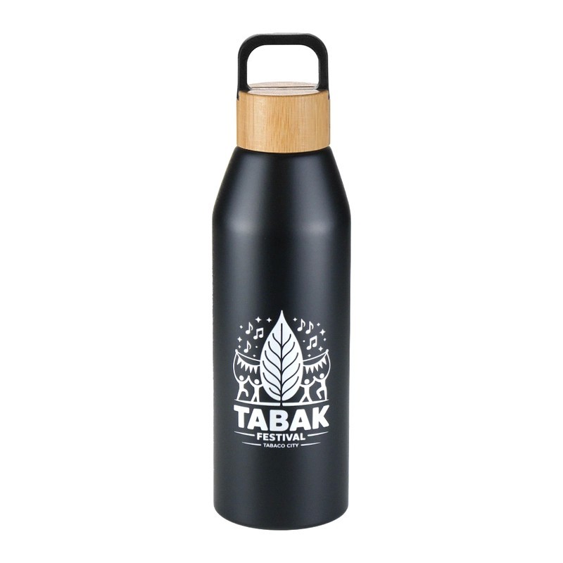 Aspen Recycled 1L Aluminium Drink Bottle with Bamboo Lid 1L