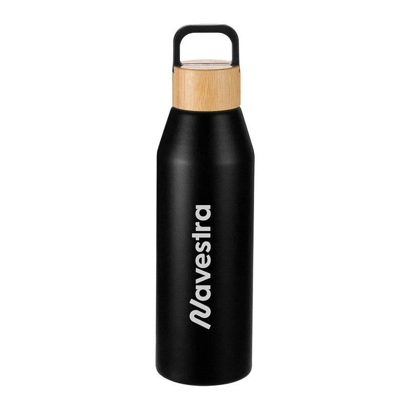 Aspen Recycled 1L Aluminium Drink Bottle with Bamboo Lid 1L