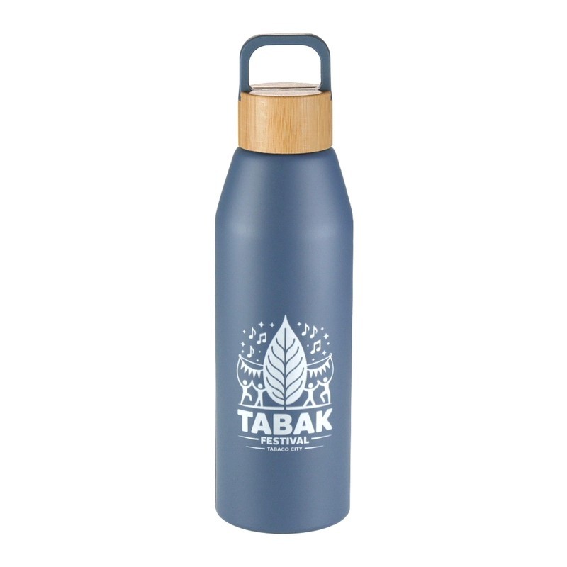 Aspen Recycled 1L Aluminium Drink Bottle with Bamboo Lid 1L