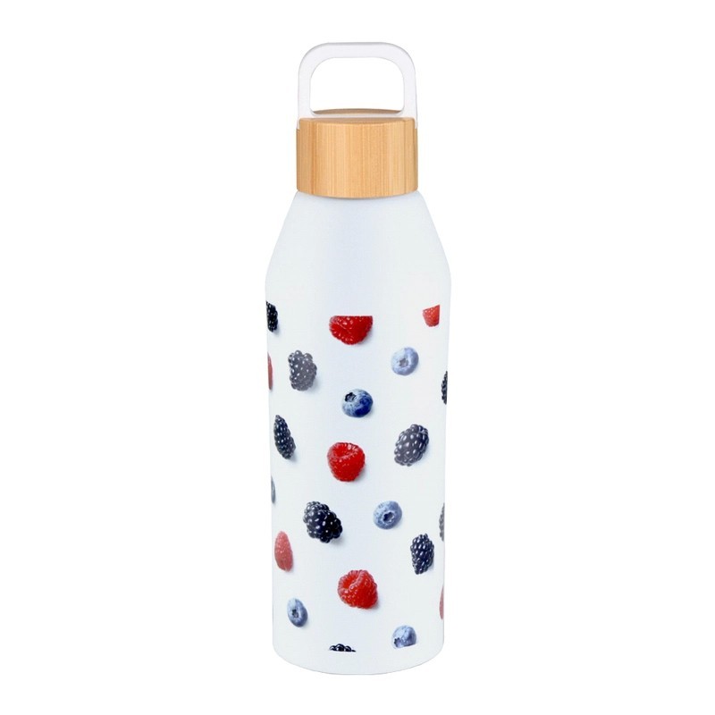 Aspen Recycled 1L Aluminium Drink Bottle with Bamboo Lid 1L