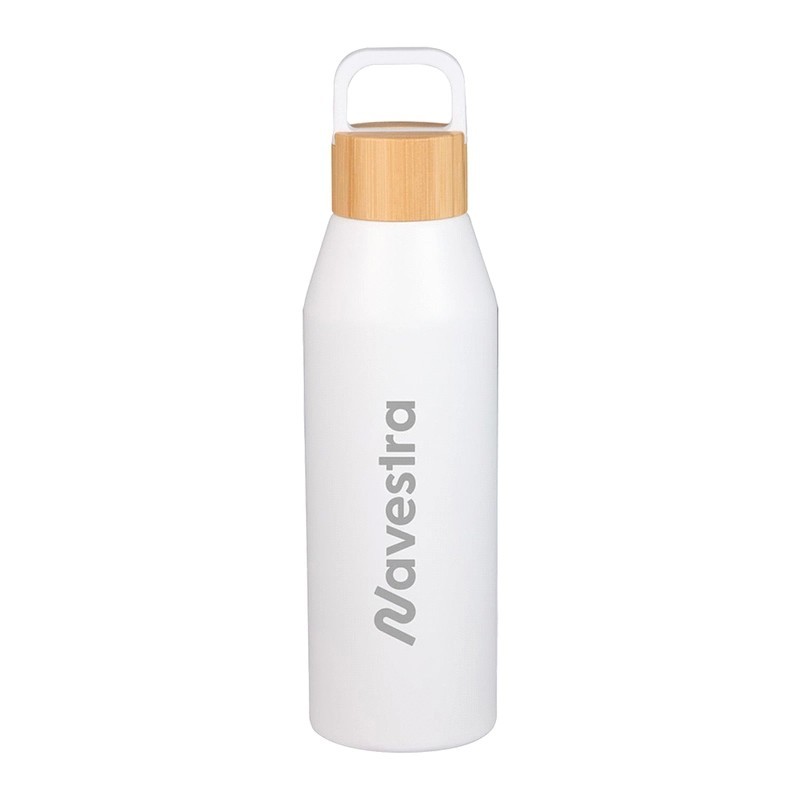 Aspen Recycled 1L Aluminium Drink Bottle with Bamboo Lid 1L