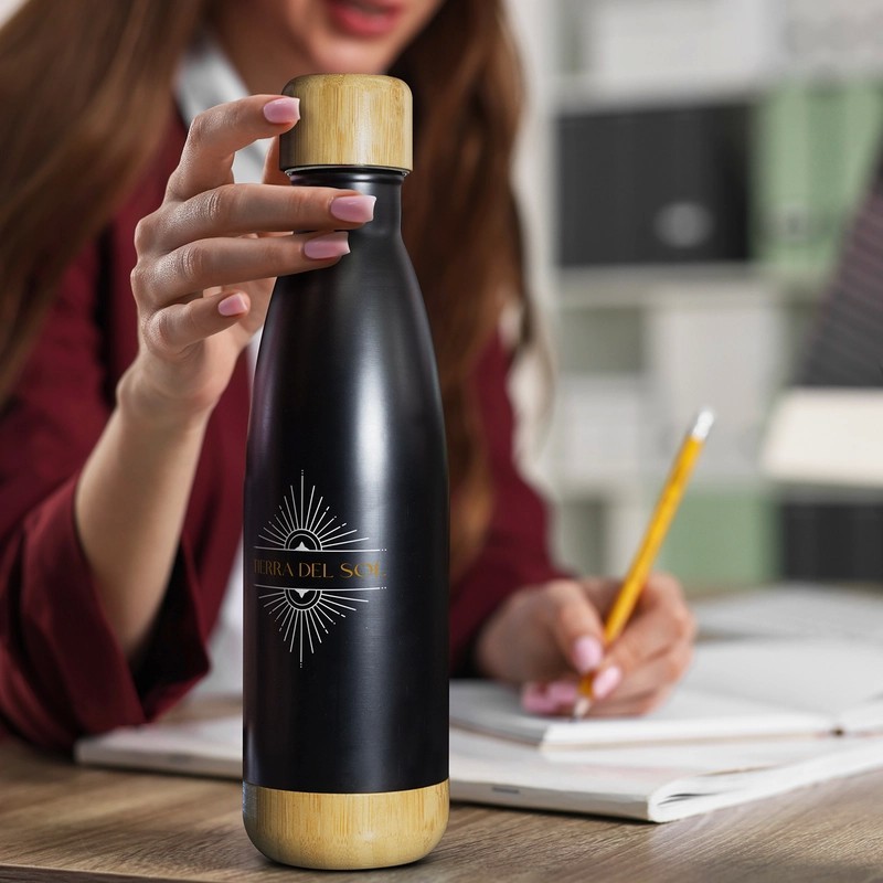 Mirage Bambino 500ml Bamboo Lid Stainless Steel Vacuum Bottle