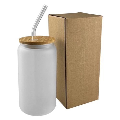 Nordic 450ml Bamboo Lid Glass Tumbler
