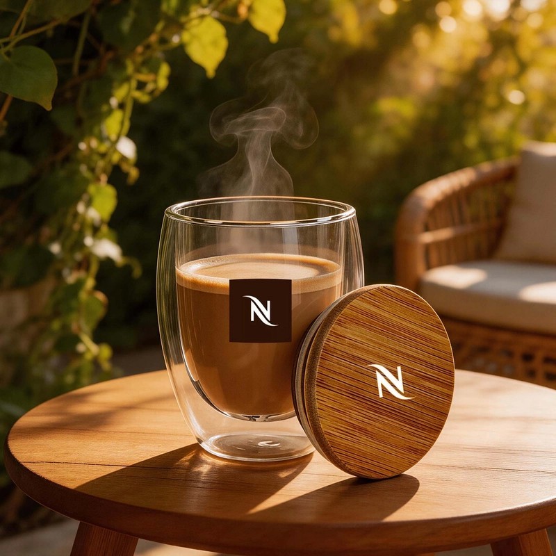 Oxa 350ml Glass Double Wall Coffee Cup