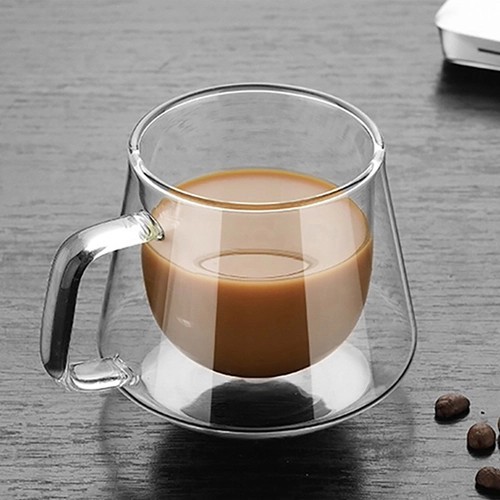 Diamond 230ml Glass Coffee Cup