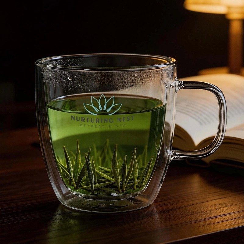 Garna 350ml Glass Double Wall Coffee Cup