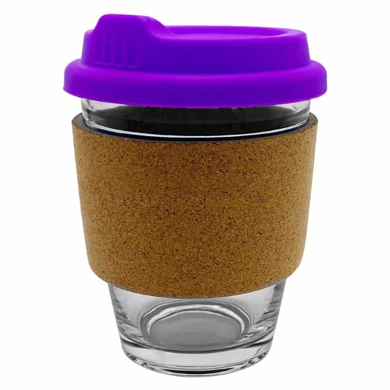 Carlo Glass Coffee Cup - Cork Band 340ml