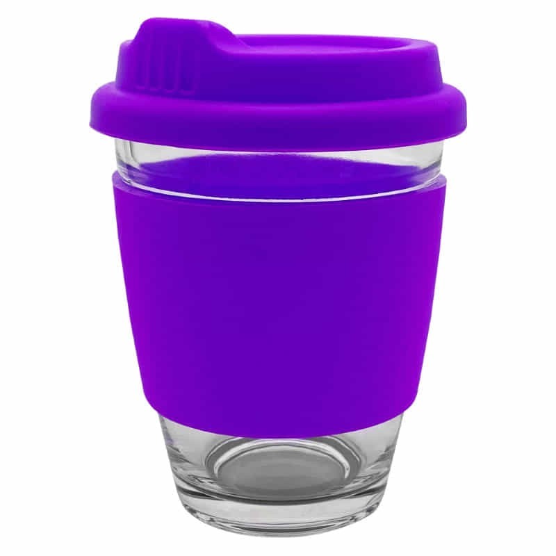 Carlo Glass Coffee Cup - Silicone Band 340ml