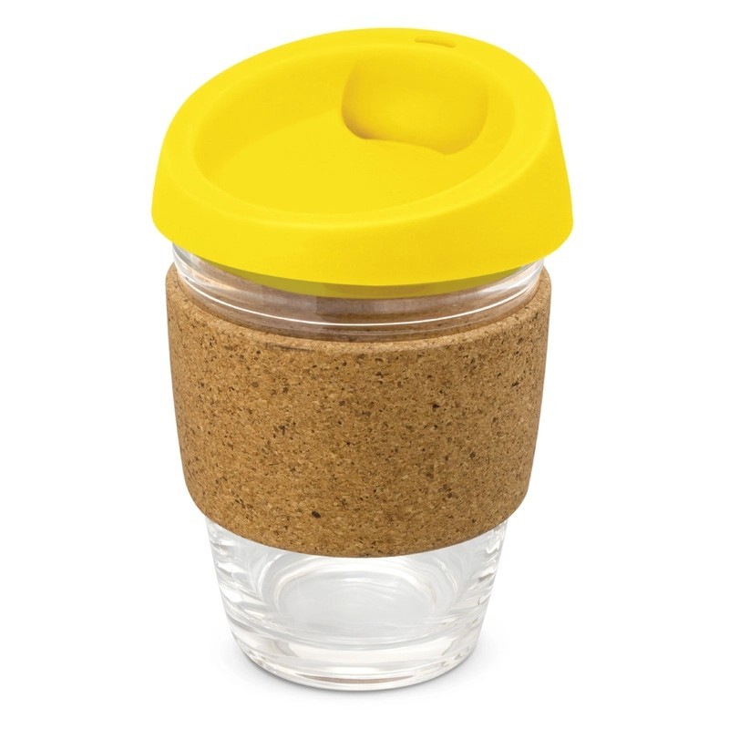 Metro 340ml Glass Coffee Cup with Cork Band