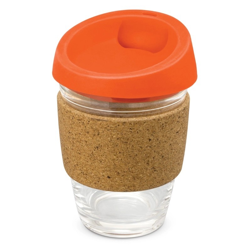 Metro 340ml Glass Coffee Cup with Cork Band