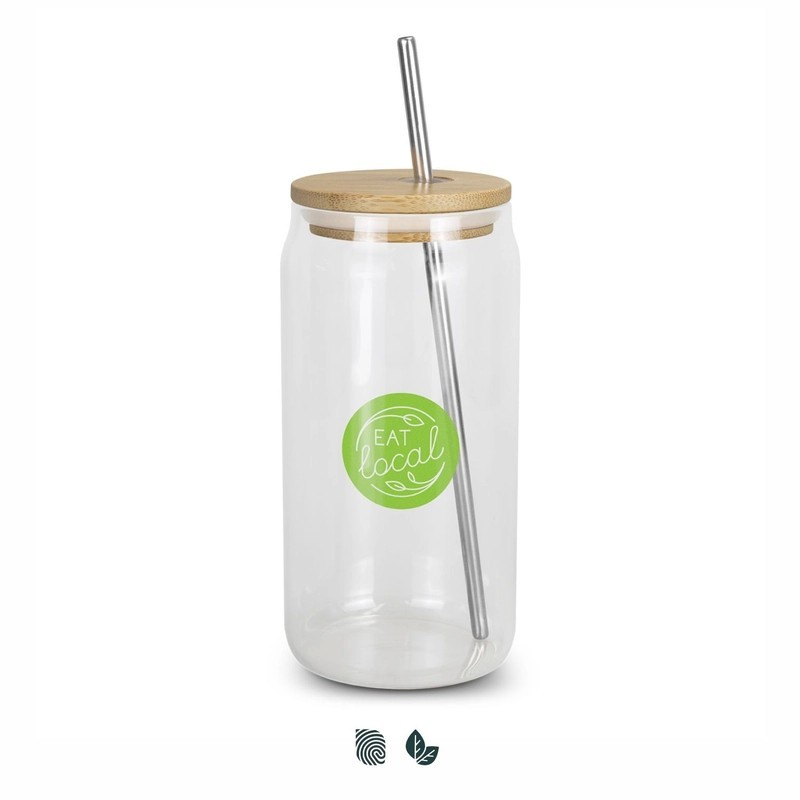 Fallon 550ml Bamboo Lid Glass Tumbler