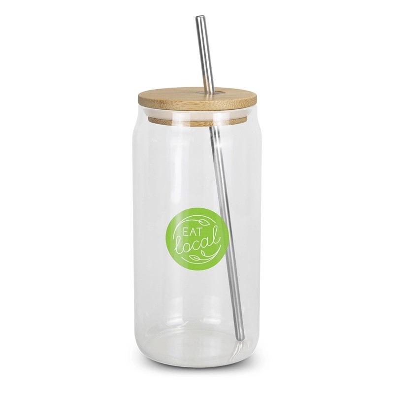 Fallon 550ml Bamboo Lid Glass Tumbler