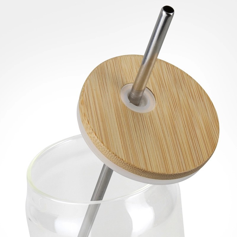 Fallon 550ml Bamboo Lid Glass Tumbler