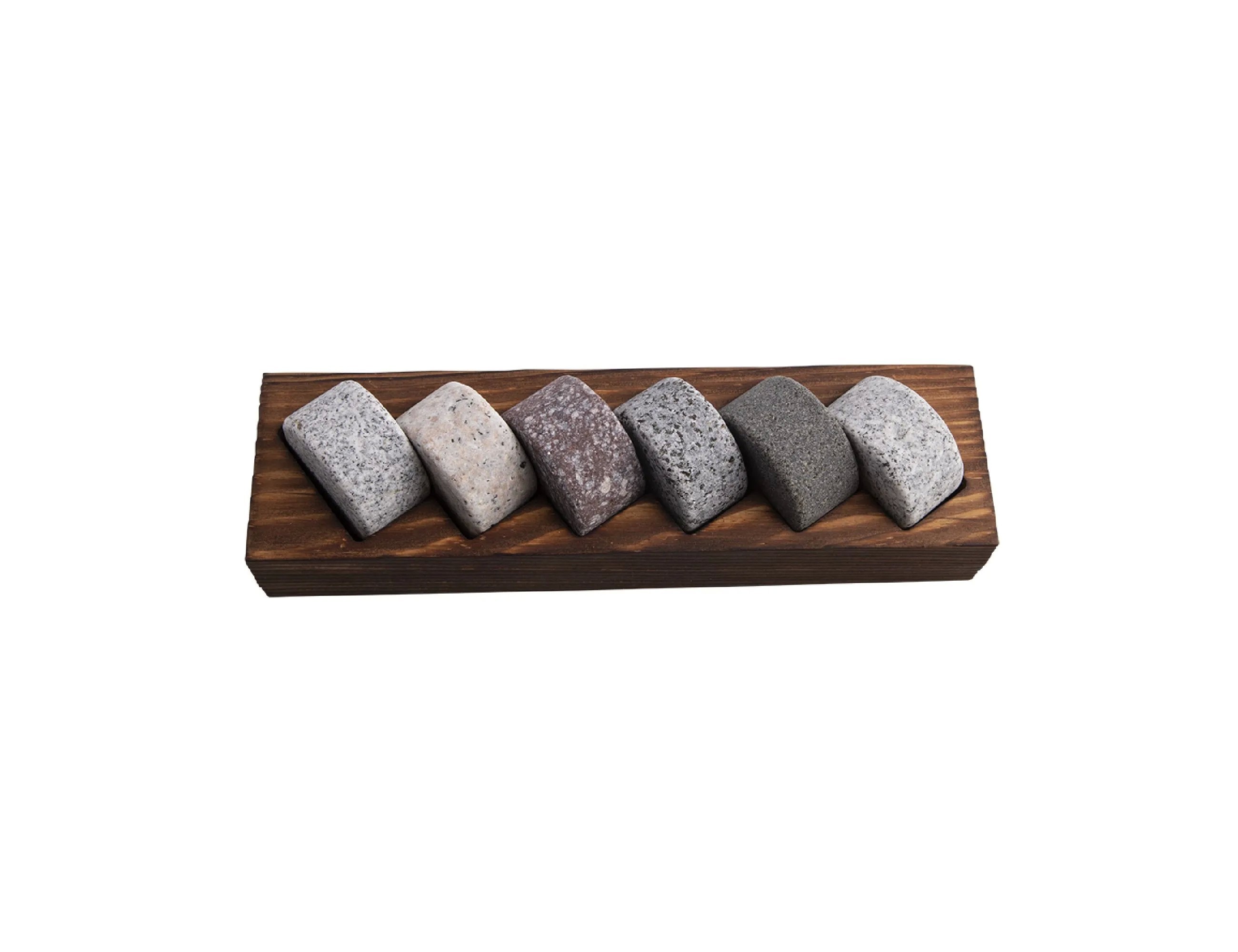 Bartender Whisky Discs 6 Piece Set with Wood Base