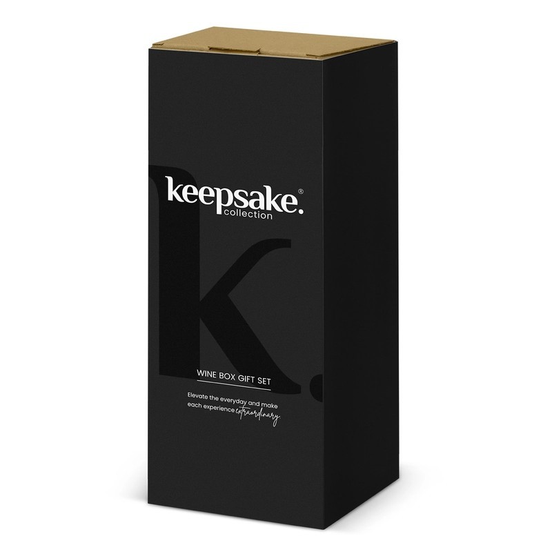 Keepsake Acacia Wine Box Gift Set